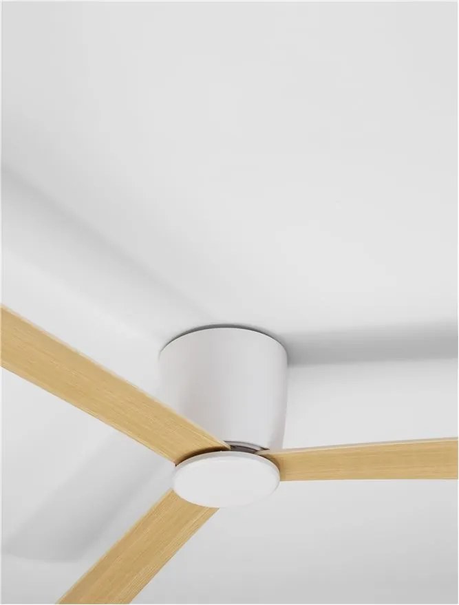 Ventilator de tavan cu telecomanda design modern DELL alb/lemn