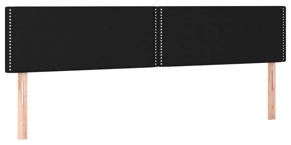 345946 vidaXL Tăblii de pat, 2 buc, negru, 80x5x78/88 cm, textil