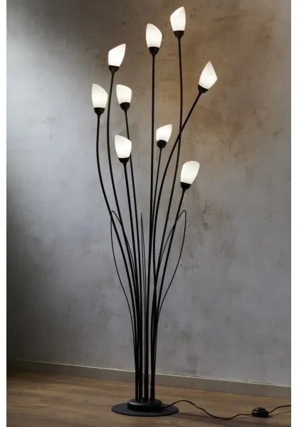 Jupiter 2058 - Lampă de podea GLORIOSA, 9 x G9, 14 W, 230 V, neagră