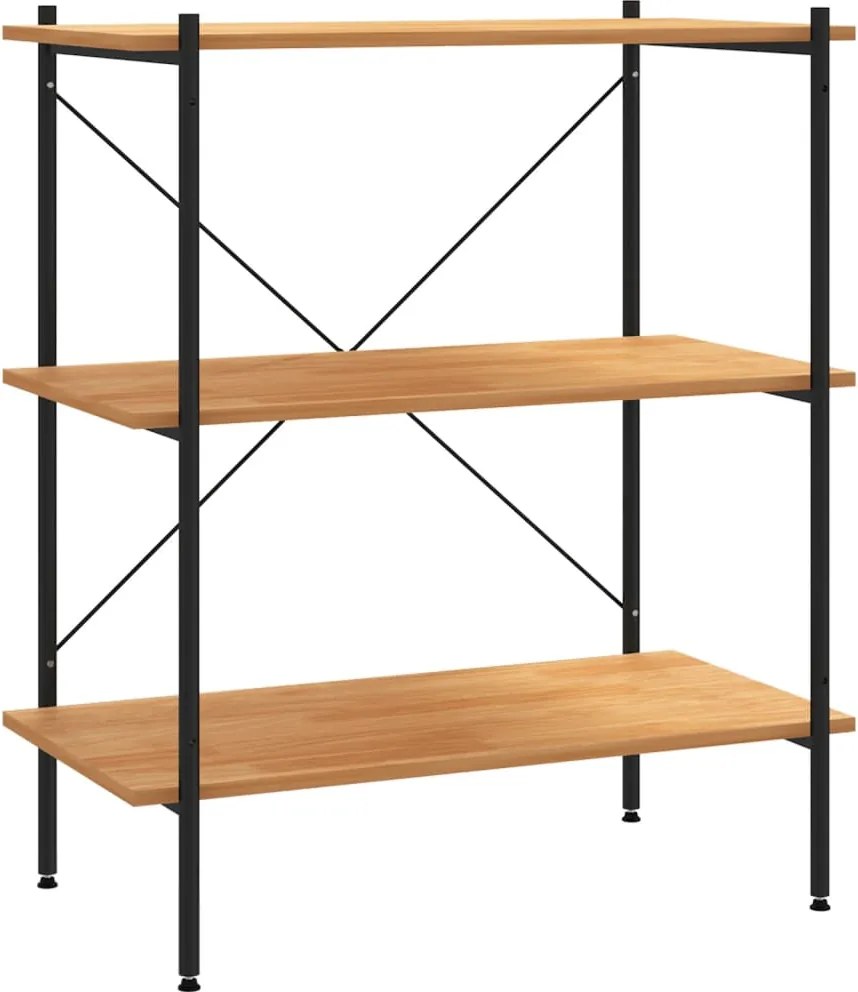 vidaXL Raft cu 3 niveluri, negru și stejar, 80x40x92 cm