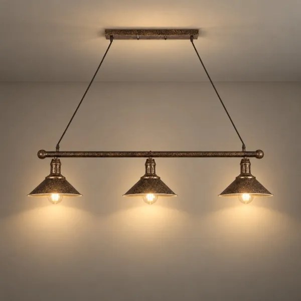BRILAGI - Lustru suspendat pe cablu FORGE 3xE27/60W/230V cupru/patină