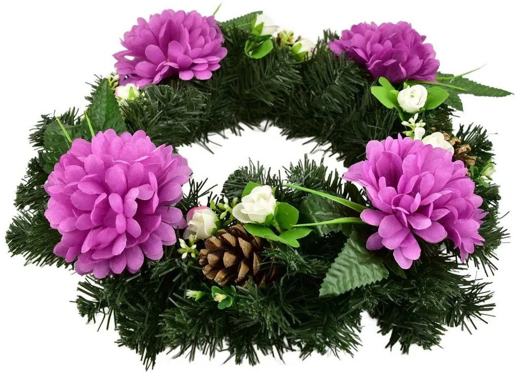 Cranach wreath Violet chrysanthemums, 35 cm