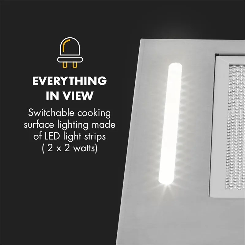 Down Under 90, hotă de aspirație, 90 cm, 590 m³/h, LED, oțel inoxidabil