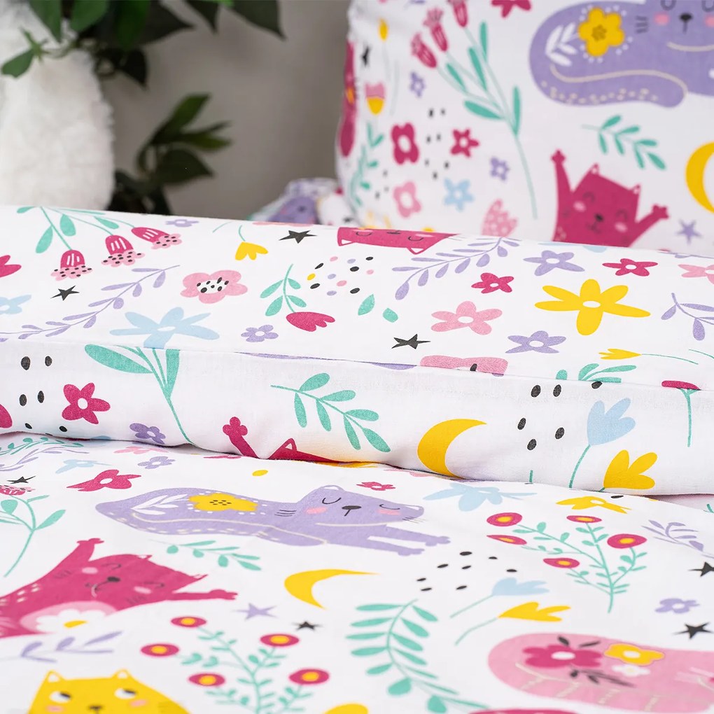 Lenjerie de pat din bumbac pentru copii 4Home Playful Paws, 140 x 200 cm, 70 x 90 cm