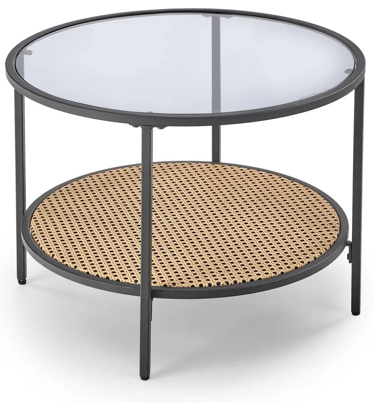 Masa de cafea Dakota, ratan / negru