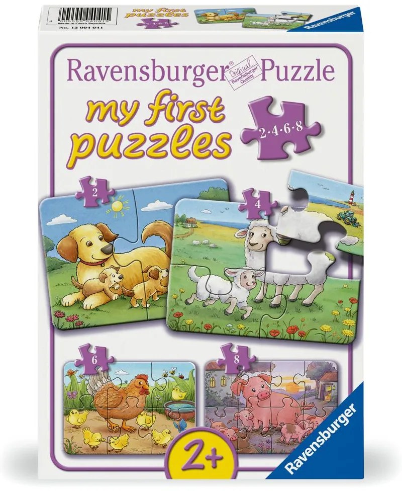 PRIMUL MEU PUZZLE FAMILII DE ANIMALE DE LA FERMA 2 4 6 8 PIESE - RAVENSBURGER (RVSPC04041)