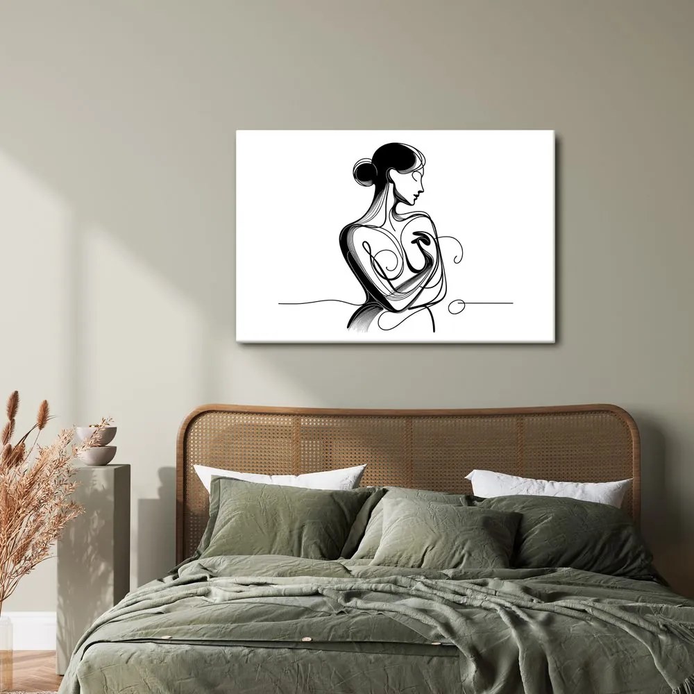 Tablou corp feminin în linii artistice