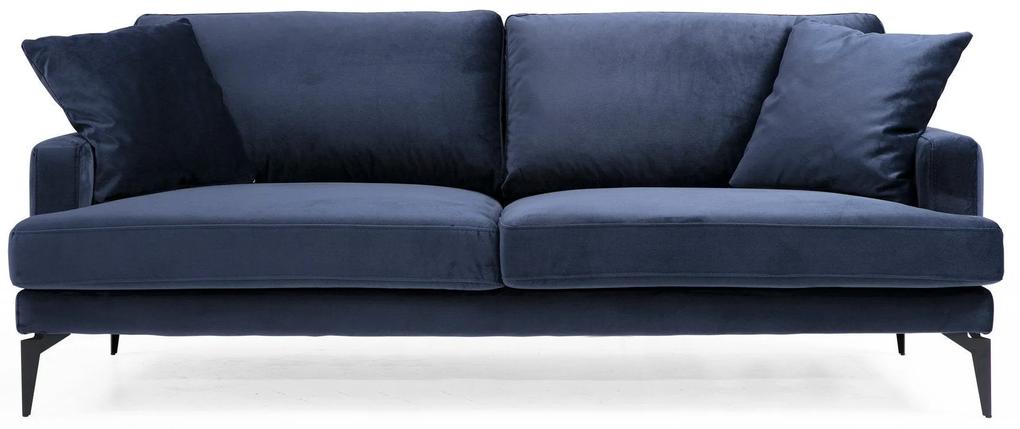 Canapea cu 3 Locuri Papira, Albastru Marin, 205 x 88 x 90 cm