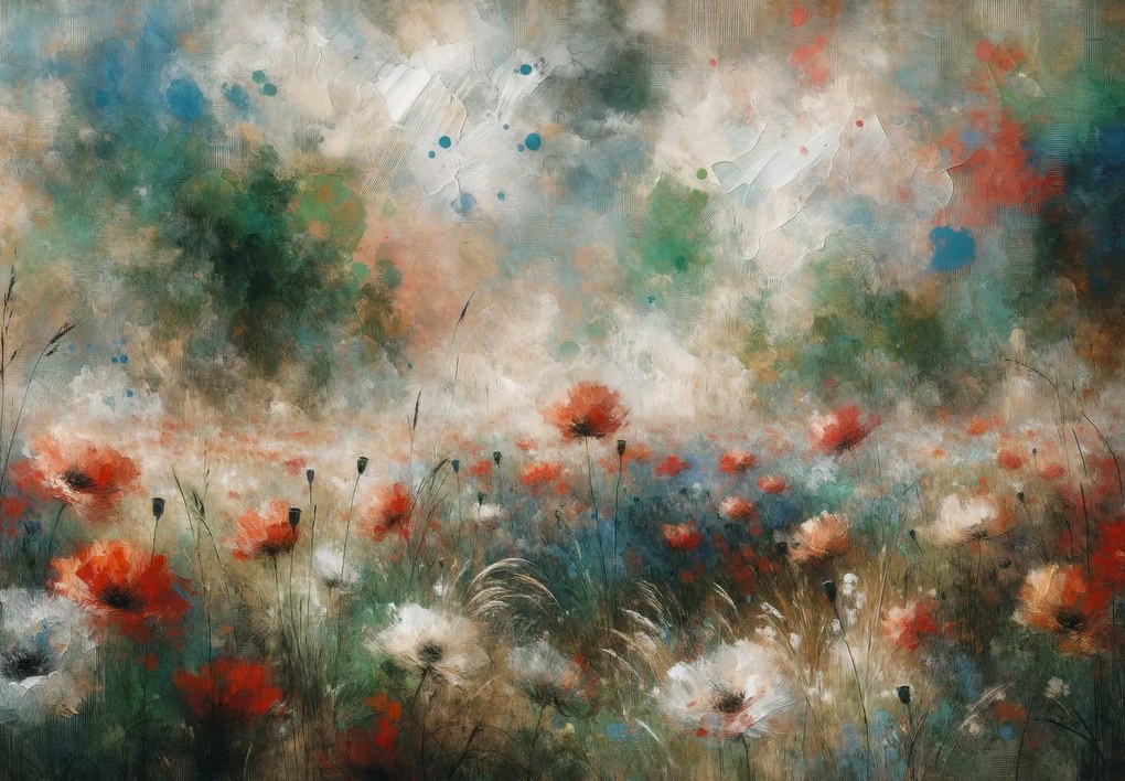 Fototapet - Abstracție cu maci (147x102 cm)