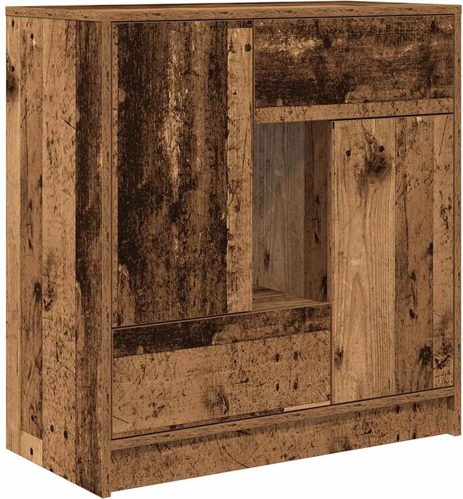 vidaXL Bufetă cu sertare și uși Lemn vechi 70,5x34x74,5 cm