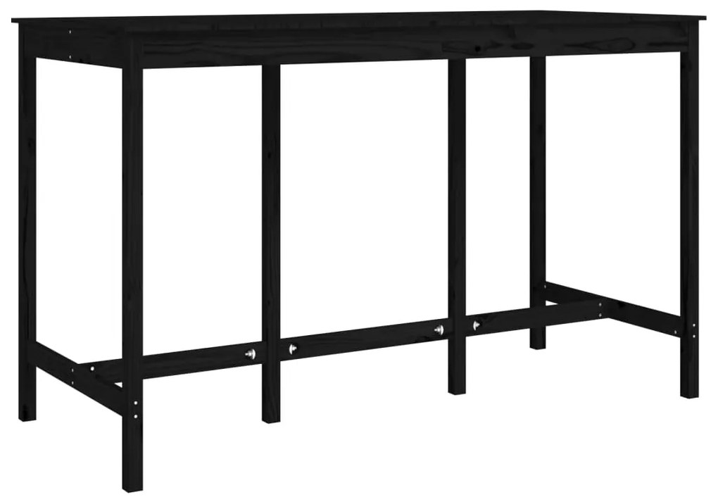 822166 vidaXL Masă de bar, negru, 180x80x110 cm, lemn masiv de pin