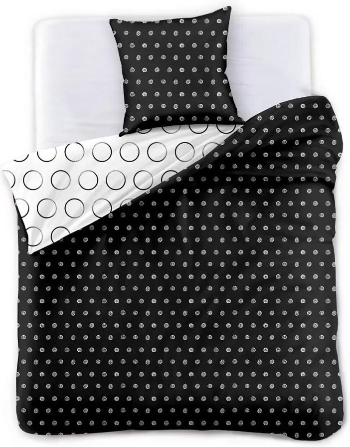 Lenjerie de pat dublu DecoKing Hypnosis Darknight, 200 x 220 cm, alb - negru