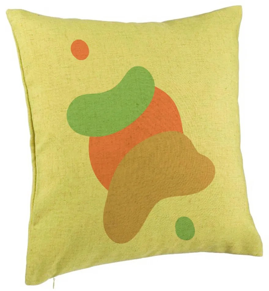 Perna Decorativa, Model Abstracta 9, 40x40 cm, Verde, Husa Detasabila, Burduf