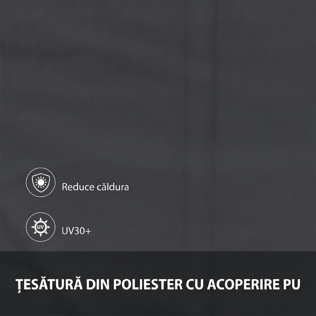 Outsunny Copertină cu Braț Pliabil, cu Deschidere Manuală, Copertină Basculantă cu Protecție UV30+, 150x120 cm, Gri Închis | Aosom Romania