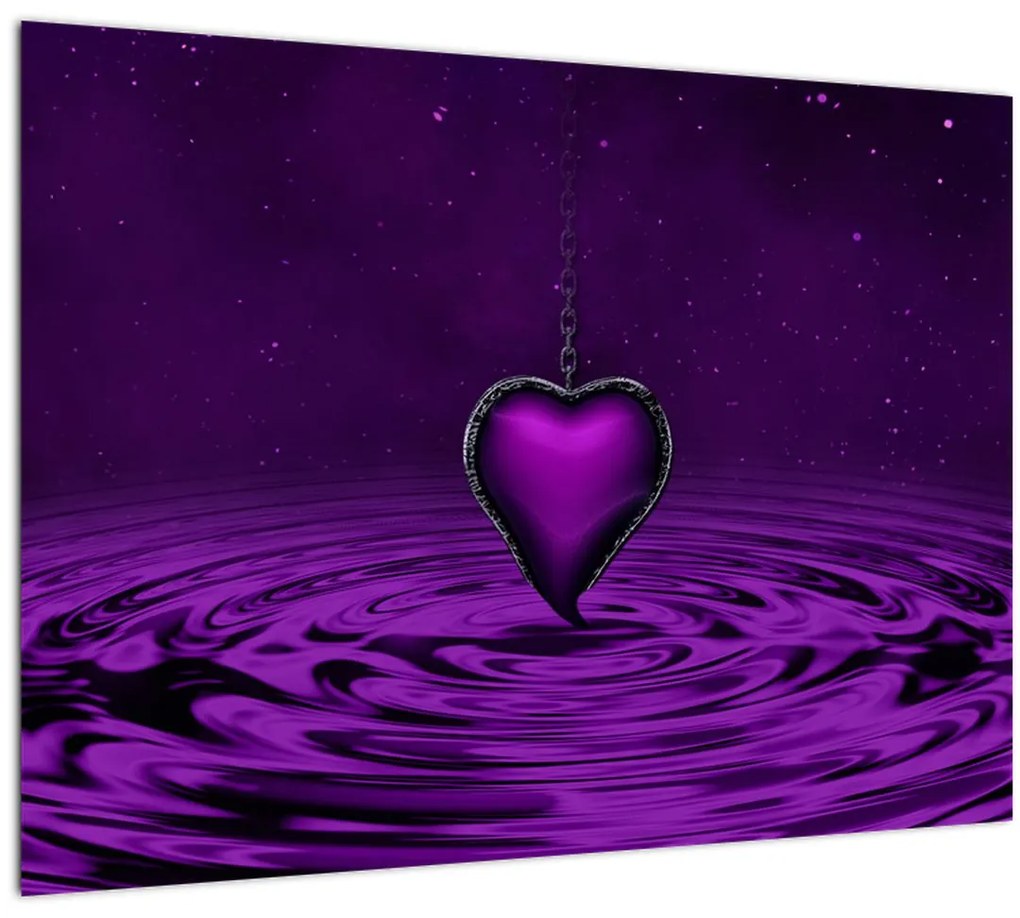 Tablou ci inima violetă (70x50 cm)