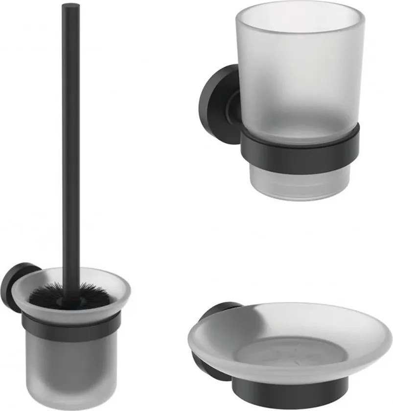 Set accesorii 3 in 1 Ideal Standard IOM negru mat