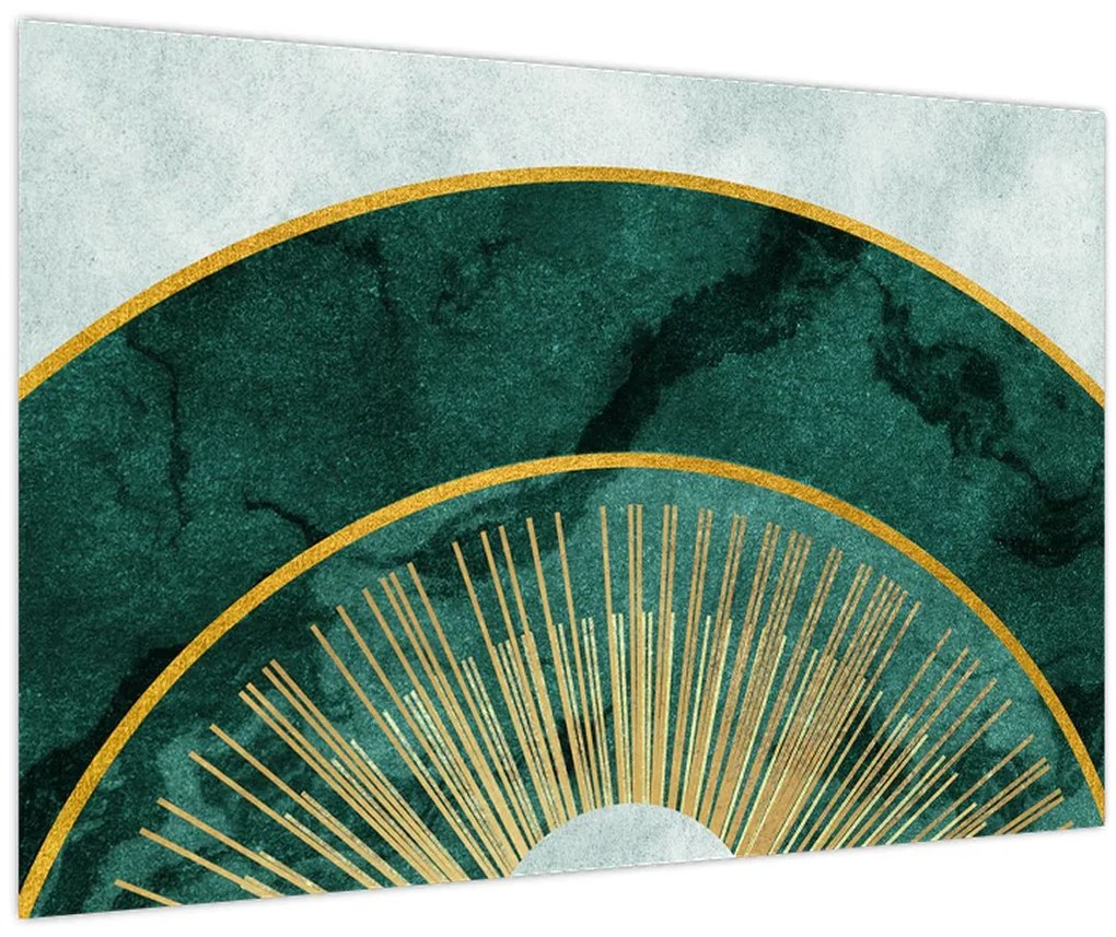 Tablou - Forme cu texturi aurii (90x60 cm)