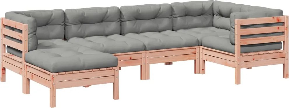 vidaXL Set canapele grădină cu perne, 6 piese, lemn masiv brad douglas