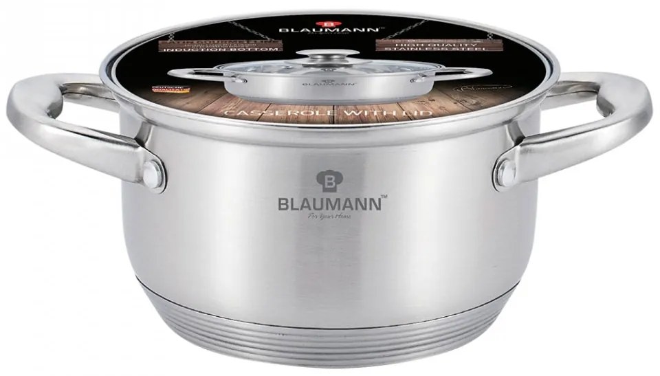 Oala cu capac otel inoxidabil 26 cm Satin Gourmet Line Blaumann BL 3321