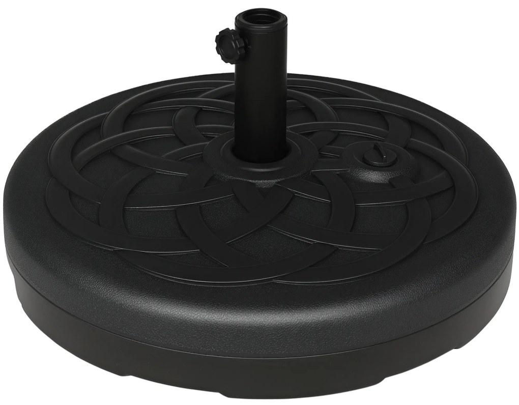 Outsunny Bază pentru Umbrele cu Stâlpi Ø38/48mm și Umplere cu 25 kg de Apă sau 35 kg de Nisip, Ø56x30.5 cm, Negru | Aosom Romania
