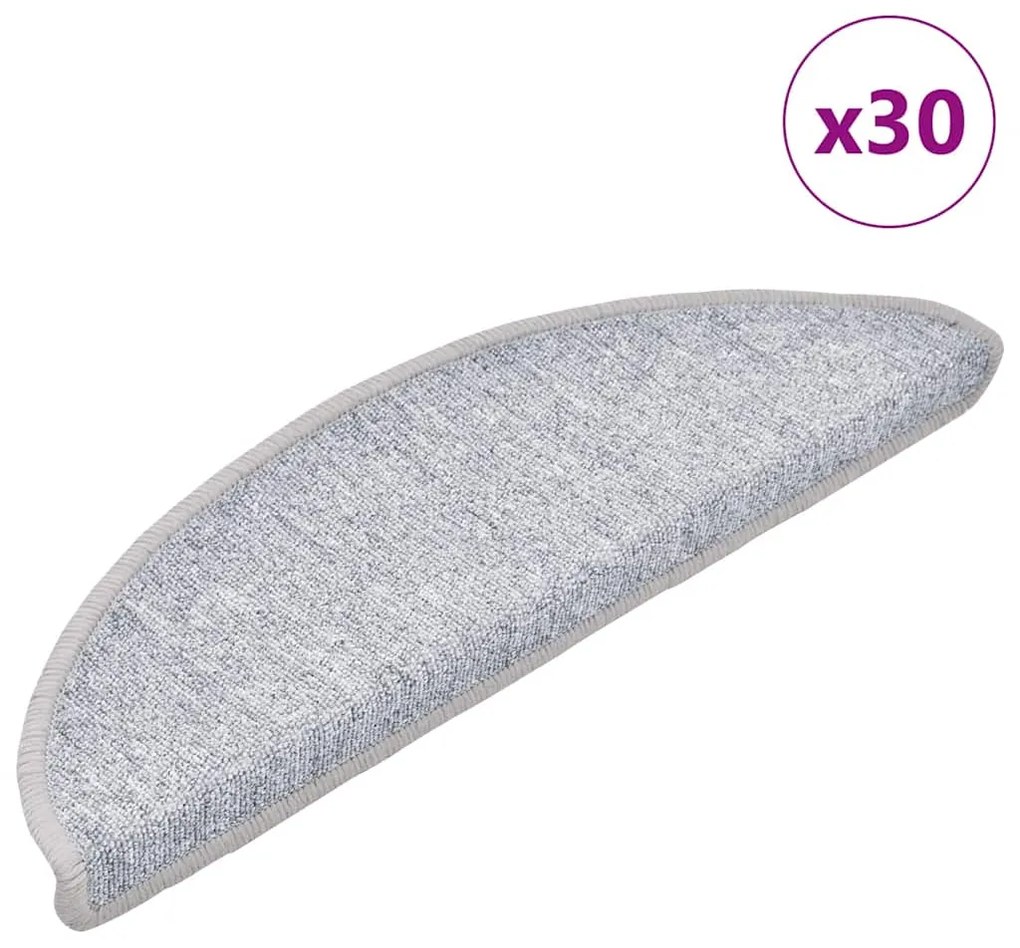 vidaXL Covorașe scară 30 buc gri deschis 56x17x3 cm