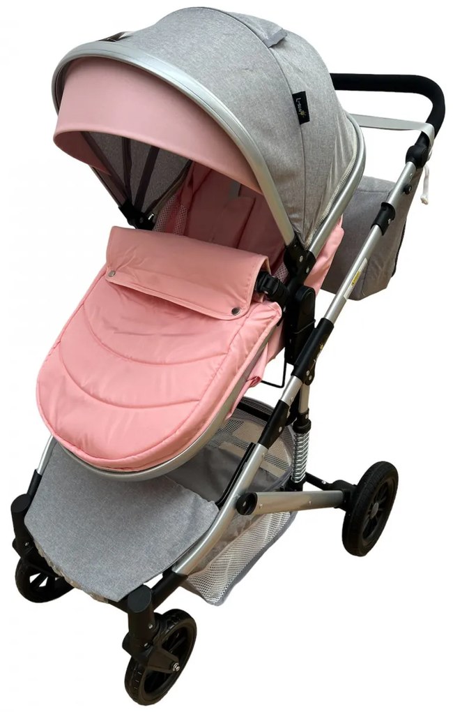Carucior 2 in 1 pentru copii, cu maner reversibil si suspensii, 0-36 luni - CPC-31-roz