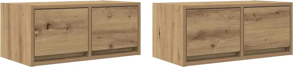 vidaXL Dulapuri TV 2 buc Stejar Artisan 60x31x25,5 cm Lemn prelucrat
