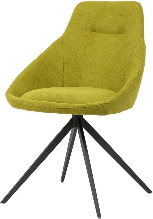 Scaun dining verde din metal si poliester Celia Lime Somcasa