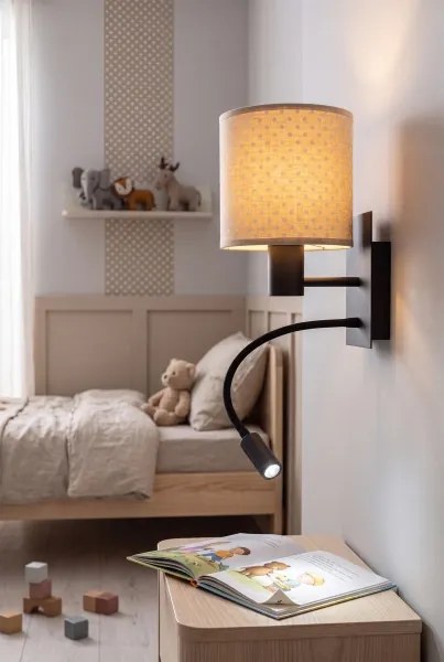 Brilagi - Lampă LED flexibilă BOBO 1xE27/25W/230V + LED/3W negru/bej/cu buline