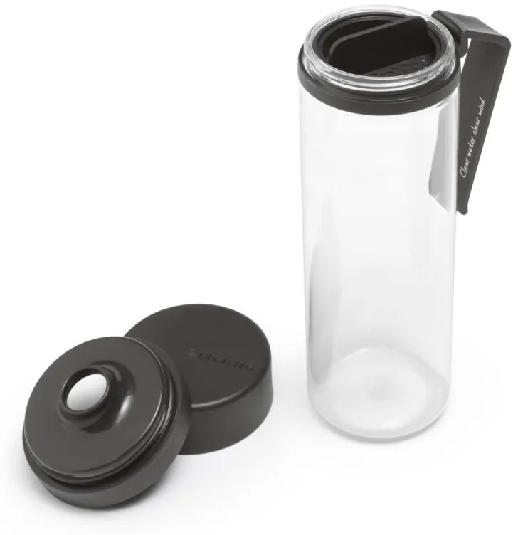 Sticla Brabantia Make&Take 1006278, 500 ml, Cu filtru, Protectie impotriva scurgerilor, Deschidere larga, Transparent/Gri inchis