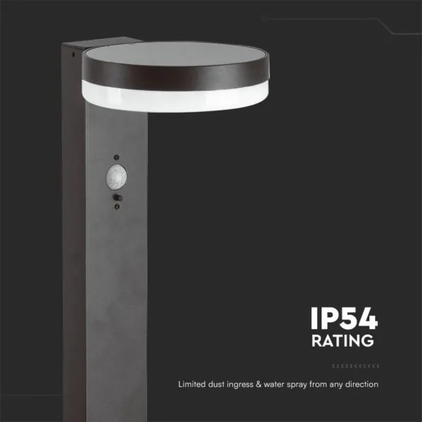 Lampă LED solară cu senzor LED/2W/3,7V IP54 3000K negru rotund