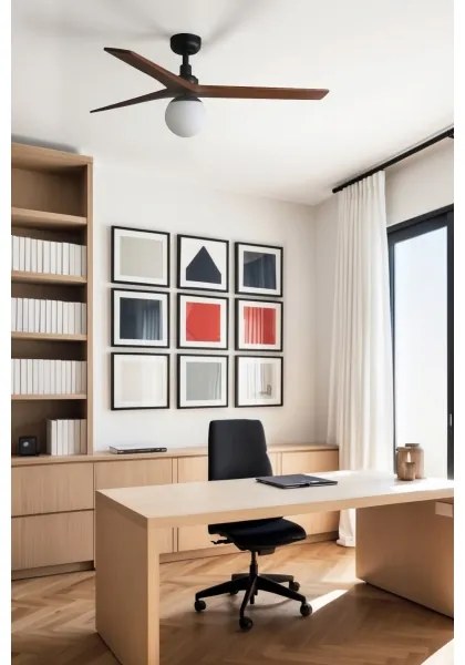 FARO 34277WT-11L - Ventilator KLIM M 1xE27/15W/230V nuc/ negru Ø125 cm WT+DO