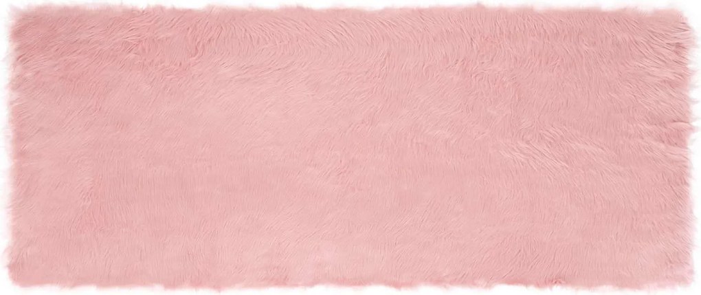 vidaXL Covor din Lână Faux Tafalla Roz 80 x 200 cm Poliester