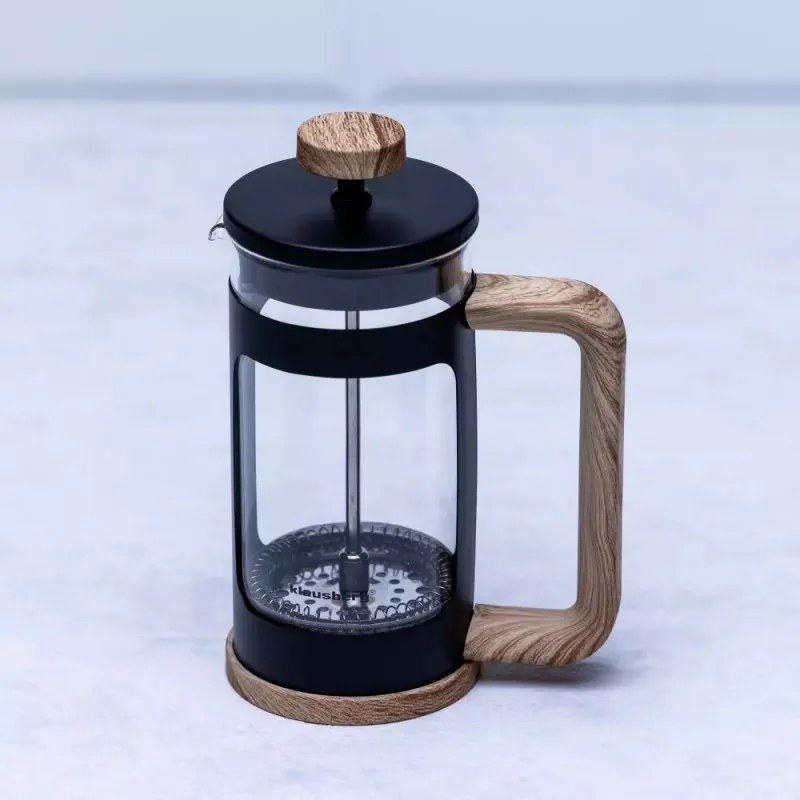 Presă de cafea franceză Klausberg KB 7680, 0,600 l, sticlă, negru/maro