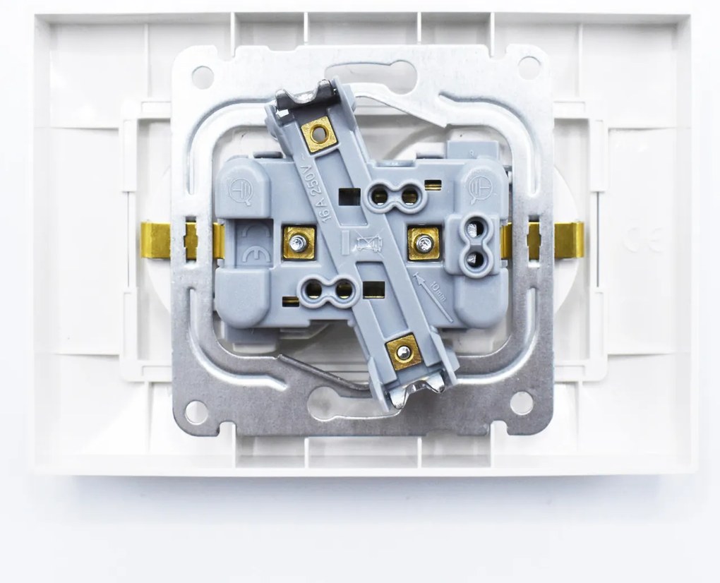 Priza dubla cu impamantare si protectie copii, 16A, IP20, Alb, Panasonic Arkedia Slim