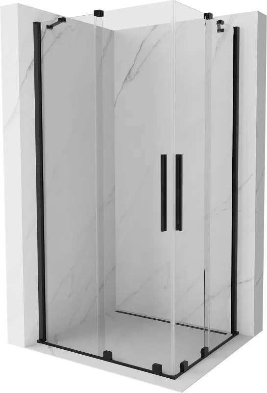 Mexen Velar Cabină de duș dublă cu uși glisante 100 x 90 cm, transparentă, neagră - 871-100-090-02-70