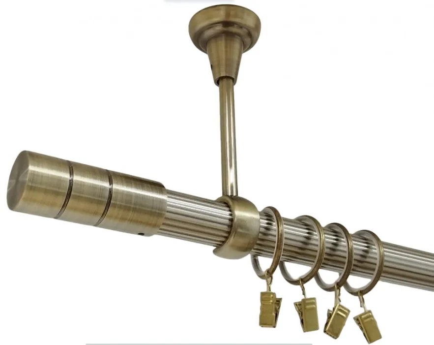 Galerie tavan simpla CYLINDRU STRIAT /25 - aur antic (Alege marime: 160 cm)
