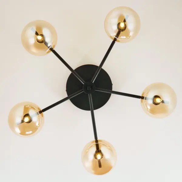 Lustră aplicată Jupiter 2047 PRATO 5xG9/10W/230V negru/bej