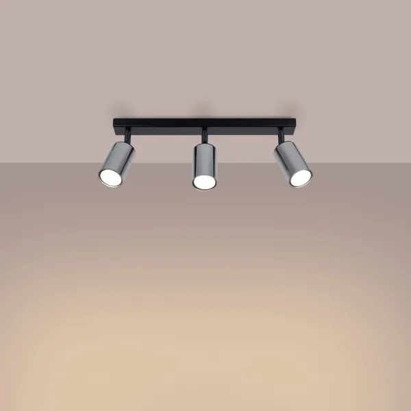 Spot Sollux SL.1368 WINX 3xGU10/10W/230V negru/crom