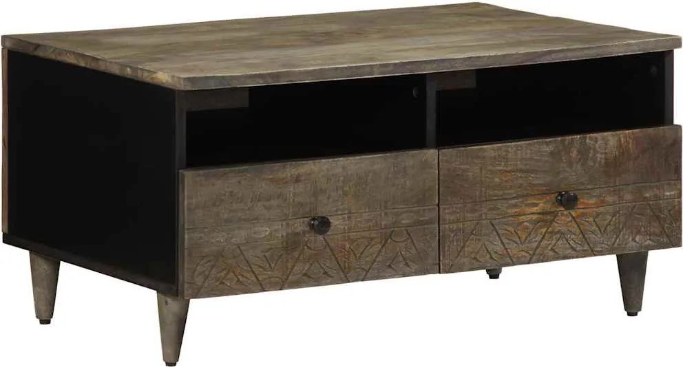 vidaXL Masuta de cafea gri deschis 80x54x40 cm lemn masiv de mango