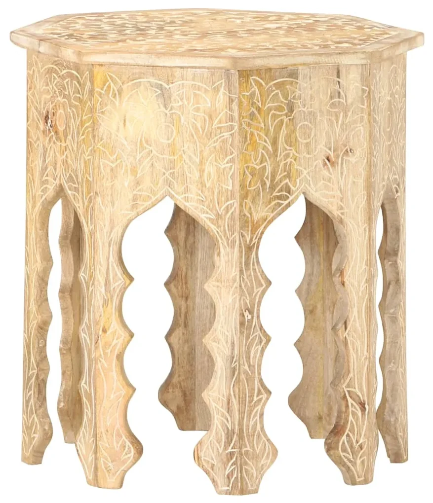 320372 vidaXL Masă laterală, Ø48 cm, lemn masiv de mango
