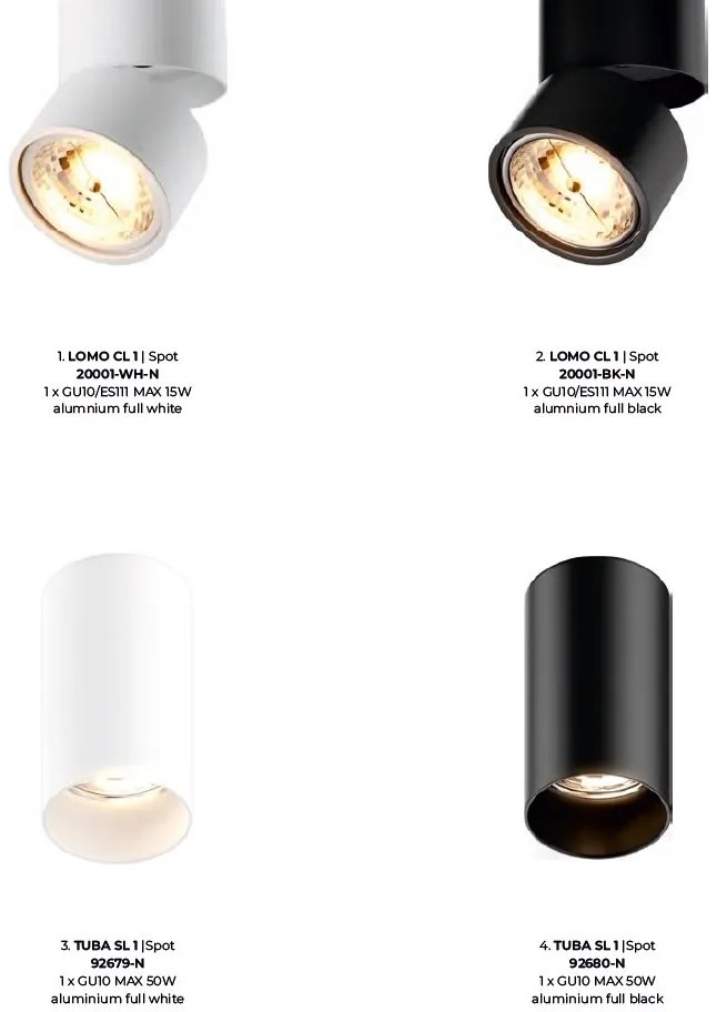 Spot modern aplicat TUBA SL alb