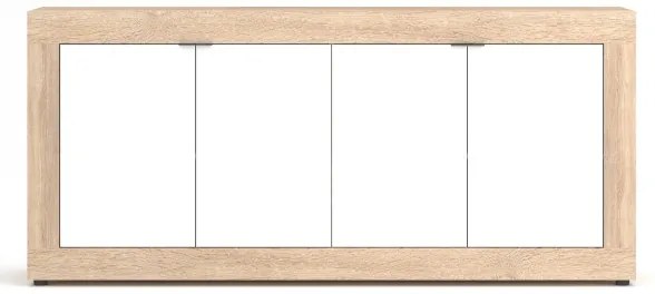 Comodă RUNEA, stejar Sonoma/albă