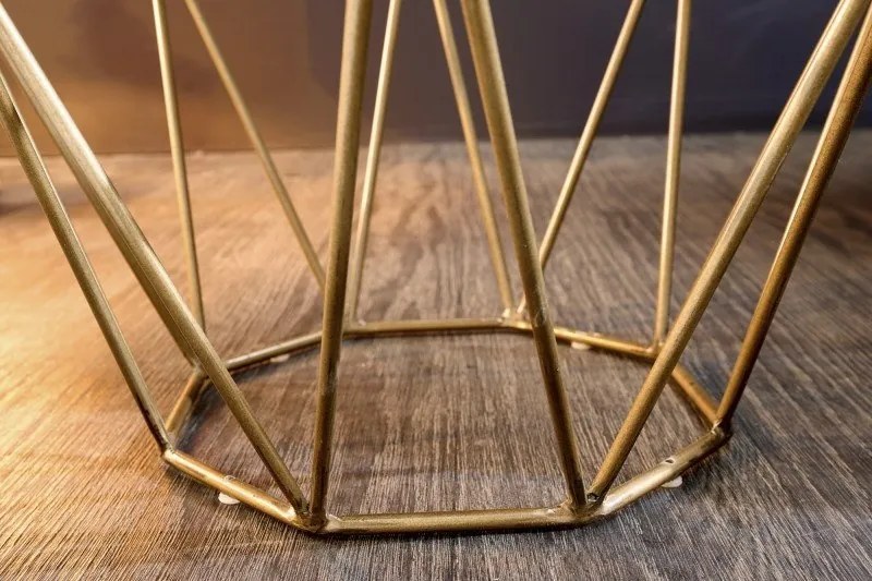 Masuta laterala design minimalist Diamond 50cm, marmura alba