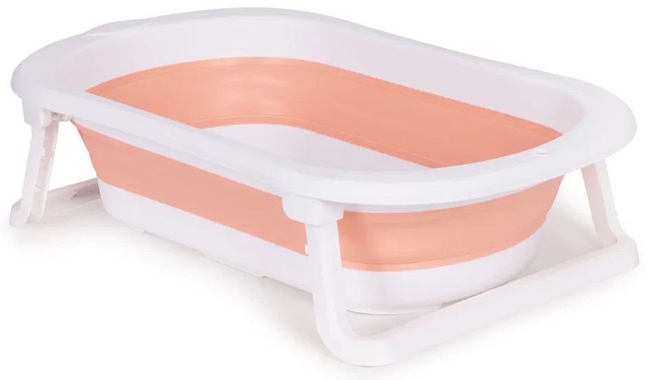 Cada de baie pentru copii cu scurgere pliabilă roz