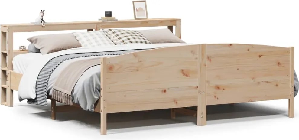vidaXL Cadru de pat fără saltea, 200x200 cm, lemn masiv pin