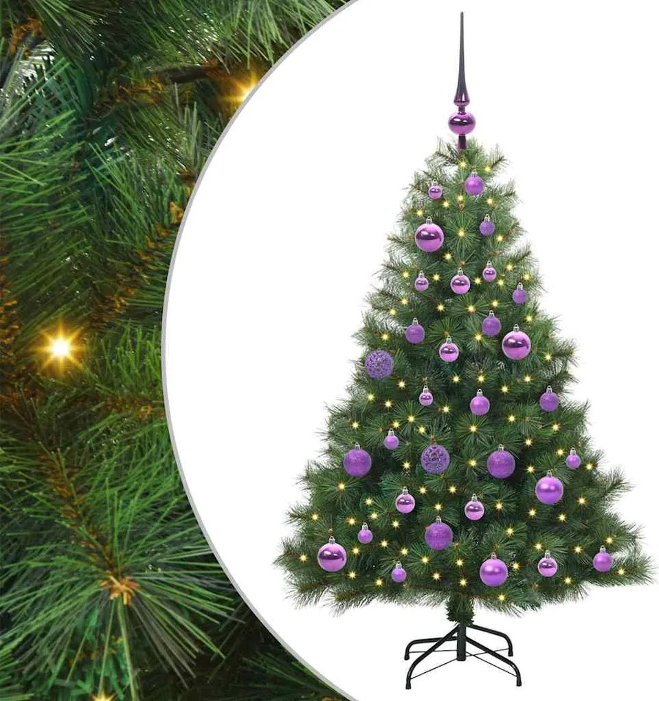 vidaXL Brad de Crăciun artificial cu 150 LED Verde 120 cm PE și PVC