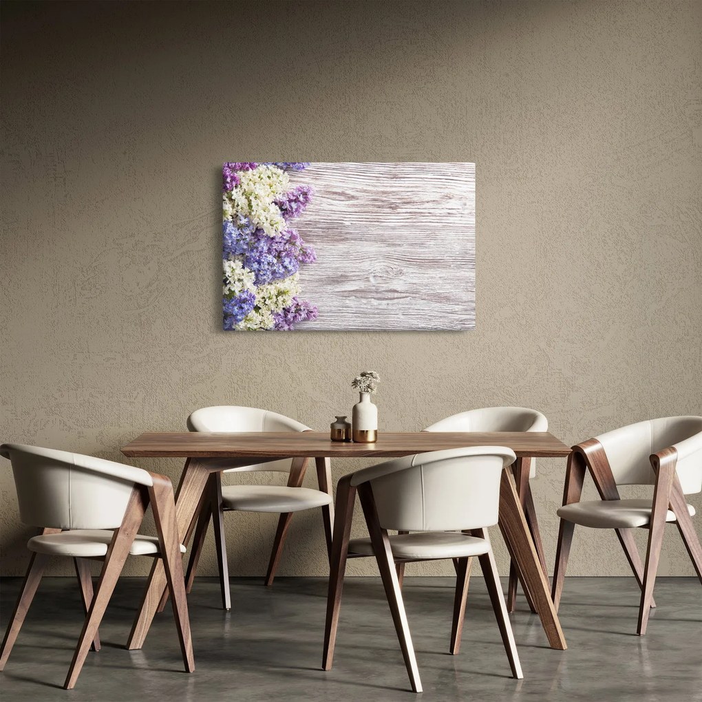 Tablou - Liliac pe lemn (90x60 cm)
