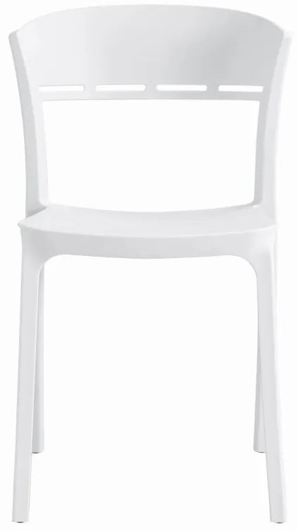 Set de sufragerie 1+4, masa alba BERGEN 120x80cm si scaun alb din plastic COCO