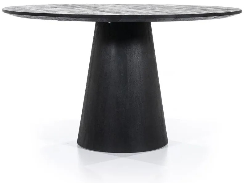 Masa rotunda dinlemn de mango Aron 130x76 cm neagra
